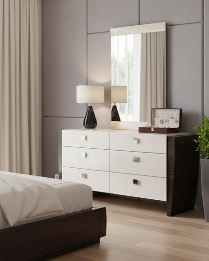 34" Refined Beige High Gloss Dresser