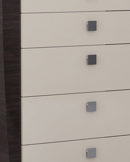 34" Refined Beige High Gloss Dresser