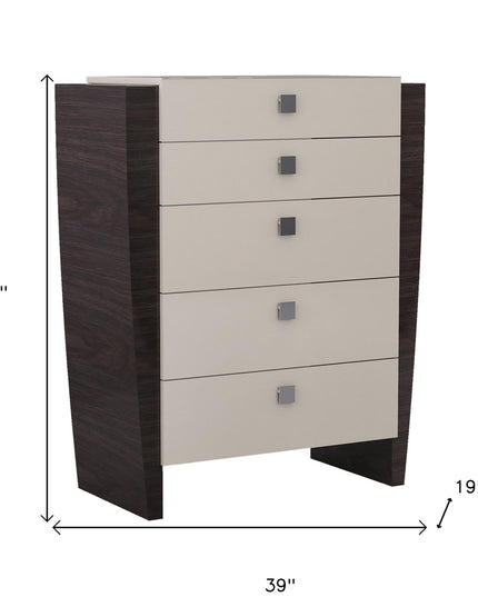 34" Refined Beige High Gloss Dresser