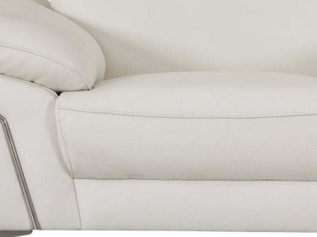 Three Piece Indoor White Italian Leather Six Person Seating Set