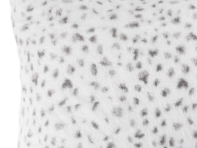 Set of Two 18" Brown and White Faux Fur Throw Pillow