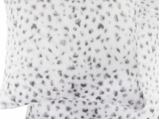 Set of Two 18" Brown and White Faux Fur Throw Pillow