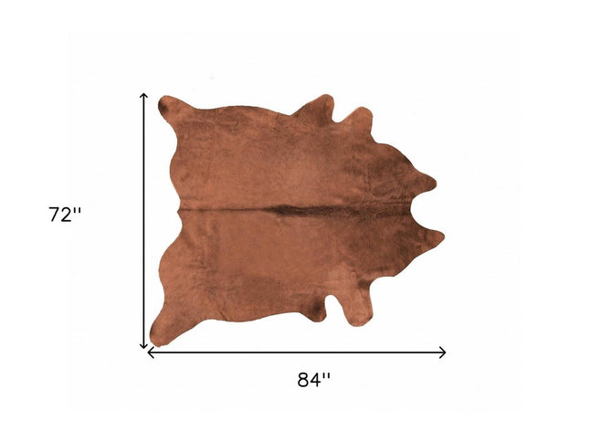 6' X 7' Brown Cowhide Area Rug