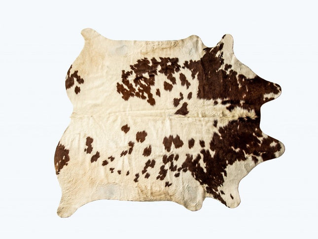 6' X 7' Brown And White Cowhide Cowhide Print Area Rug