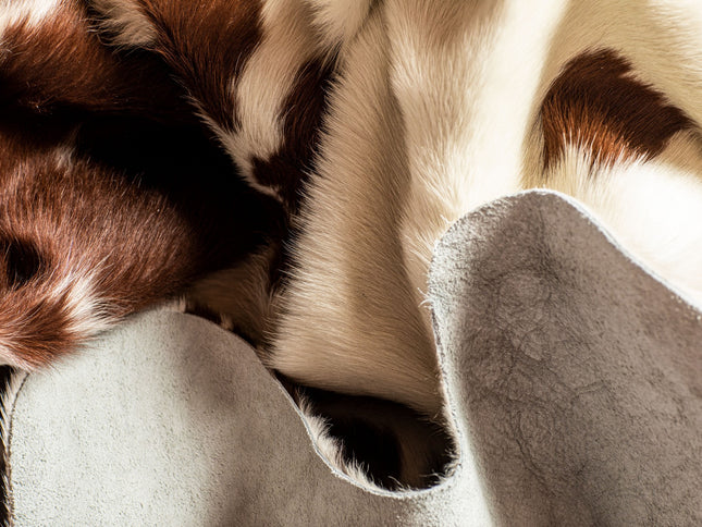 6' X 7' Brown And White Cowhide Cowhide Print Area Rug