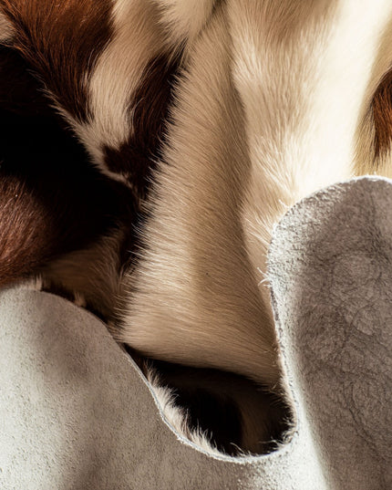 6' X 7' Brown And White Cowhide Cowhide Print Area Rug