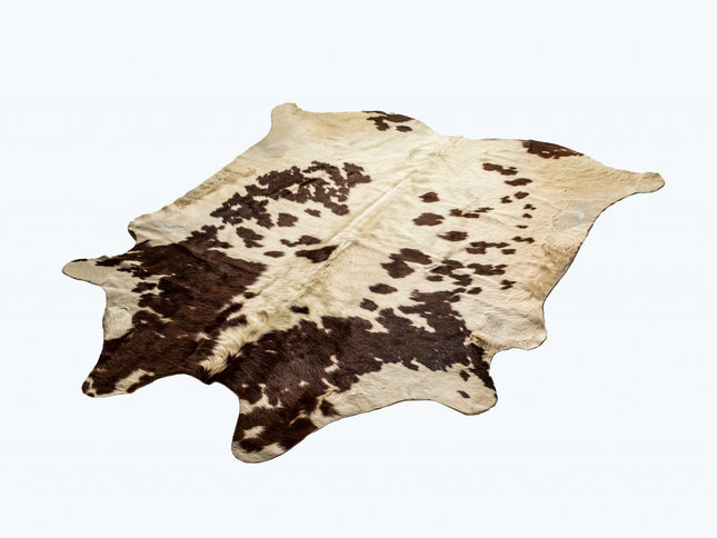 6' X 7' Brown And White Cowhide Cowhide Print Area Rug