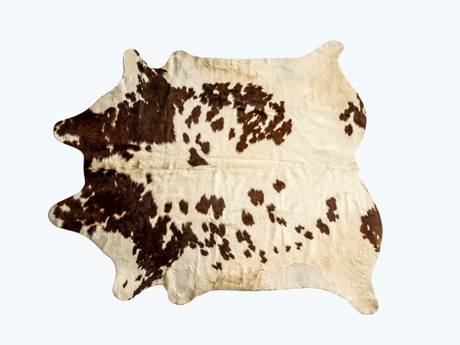 6' X 7' Brown And White Cowhide Cowhide Print Area Rug
