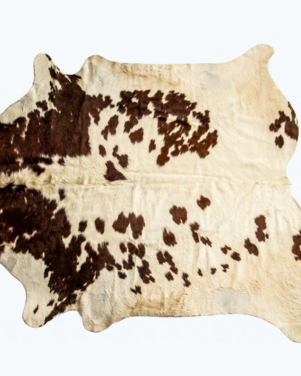 6' X 7' Brown And White Cowhide Cowhide Print Area Rug