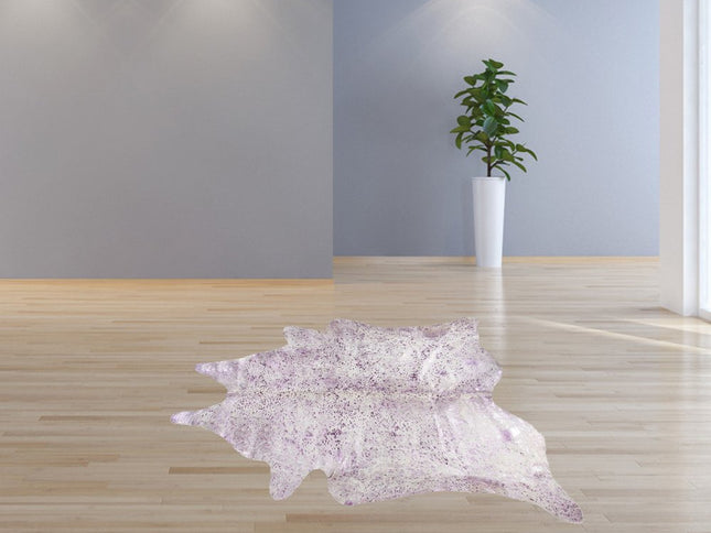 6' X 7' Gray Cowhide Cowhide Print Area Rug