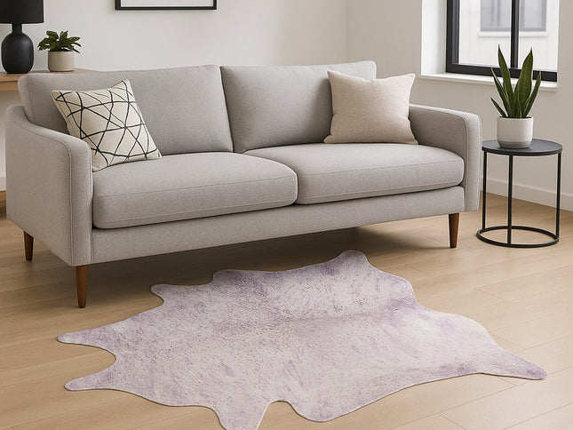 6' X 7' Gray Cowhide Cowhide Print Area Rug