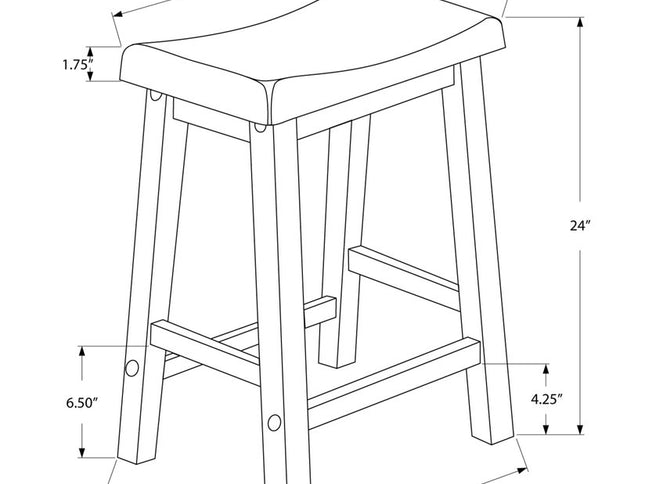 Set of Two 48" White Solid Wood Backless Bar Chairs