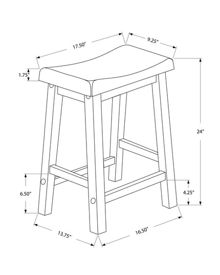 Set of Two 48" White Solid Wood Backless Bar Chairs