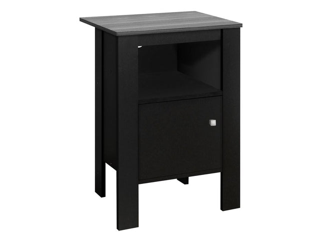 24" Black Wood Nightstand