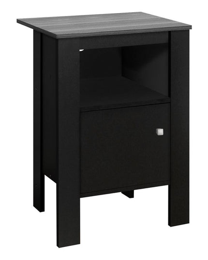 24" Black Wood Nightstand