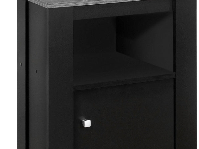 24" Black Wood Nightstand