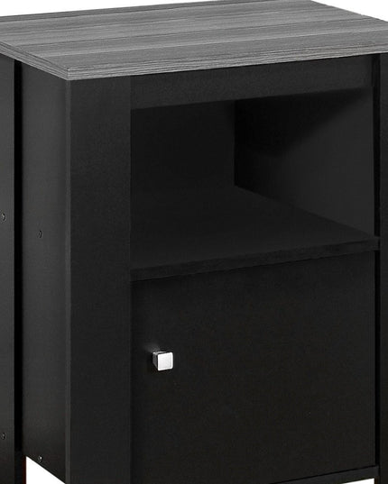 24" Black Wood Nightstand