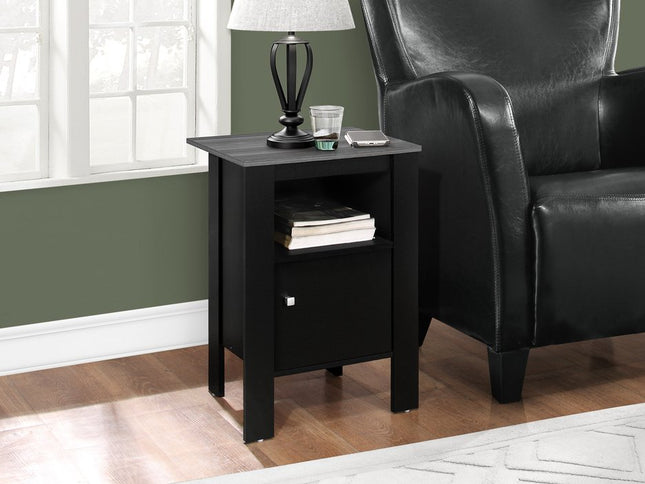 24" Black Wood Nightstand