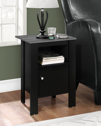 24" Black Wood Nightstand