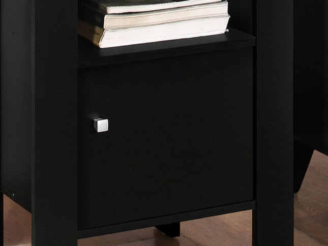 24" Black Wood Nightstand