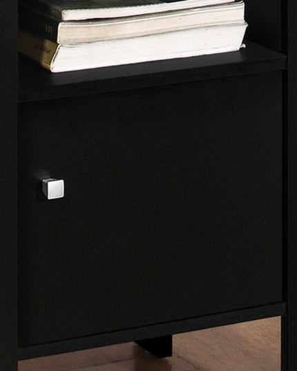 24" Black Wood Nightstand