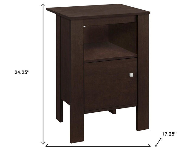24" Espresso Wood Nightstand