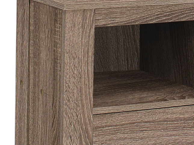 24" Deep Taupe Wood End Table With Shelf