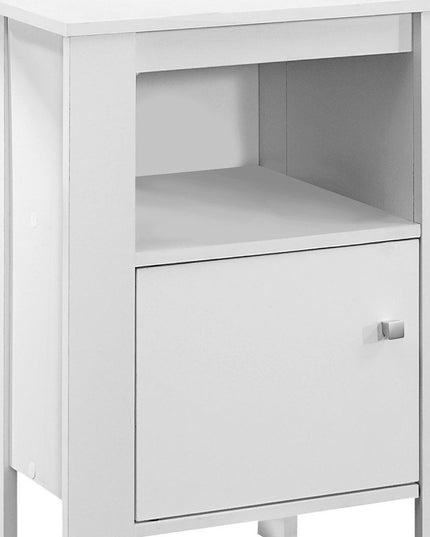 24" White Wood End Table With Shelf