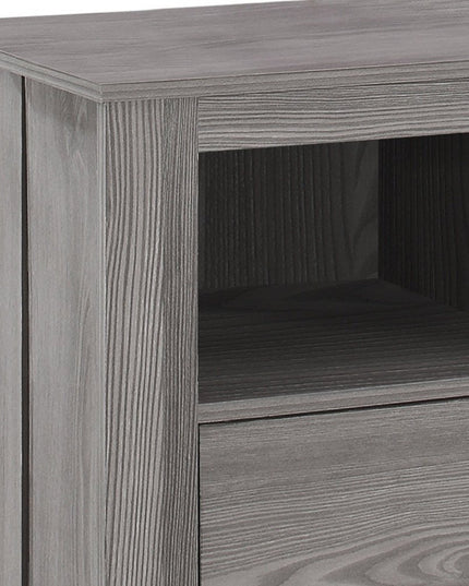 24" Gray Wood End Table With Shelf