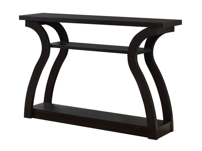 47" Espresso Floor Shelf Console Table With Storage