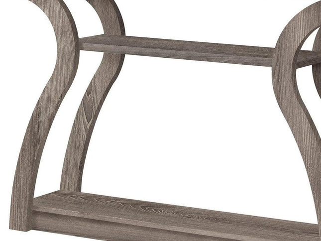47" Taupe Floor Shelf Console Table With Storage