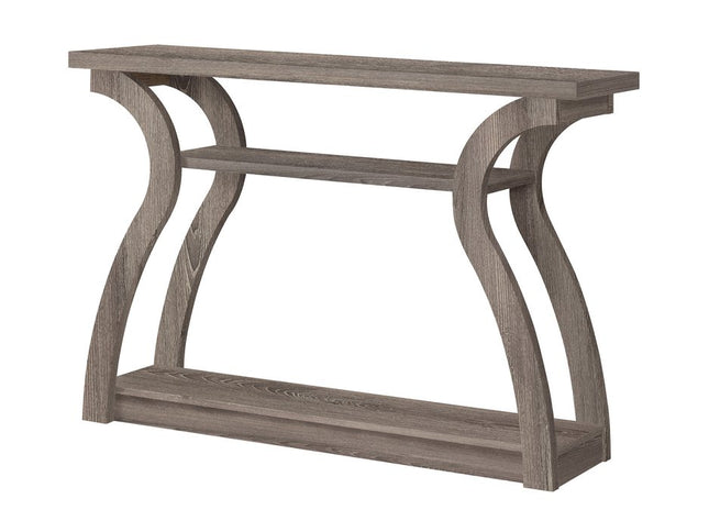 47" Taupe Floor Shelf Console Table With Storage