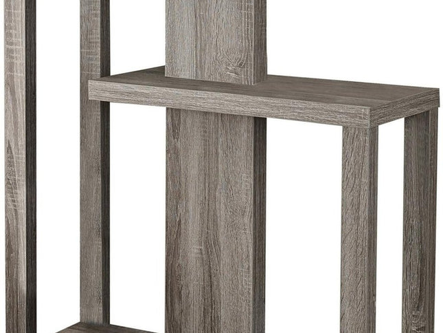 32" Taupe Free form Floor Shelf Console Table With Storage