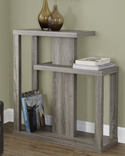 32" Taupe Free form Floor Shelf Console Table With Storage