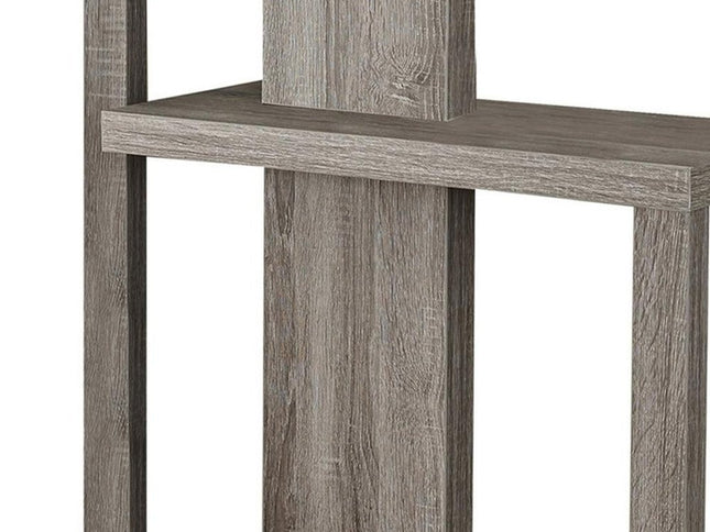 32" Taupe Free form Floor Shelf Console Table With Storage