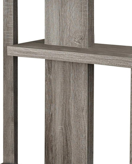 32" Taupe Free form Floor Shelf Console Table With Storage