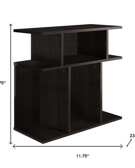 24" Brown Wood End Table With 6