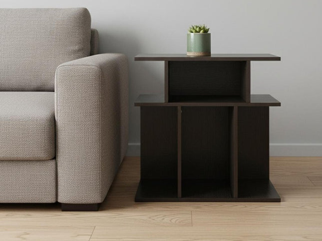 24" Brown Wood End Table With 6