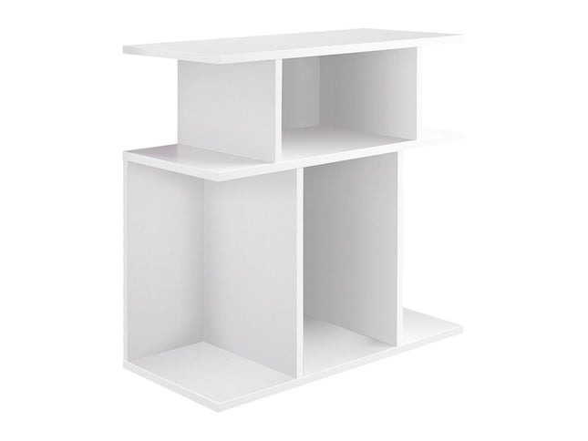 24" White Wood End Table With Six Open Shelves