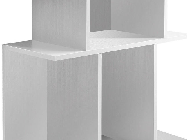 24" White Wood End Table With Six Open Shelves