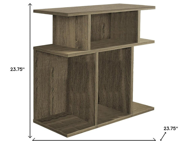 24" Deep Taupe End Table With 6