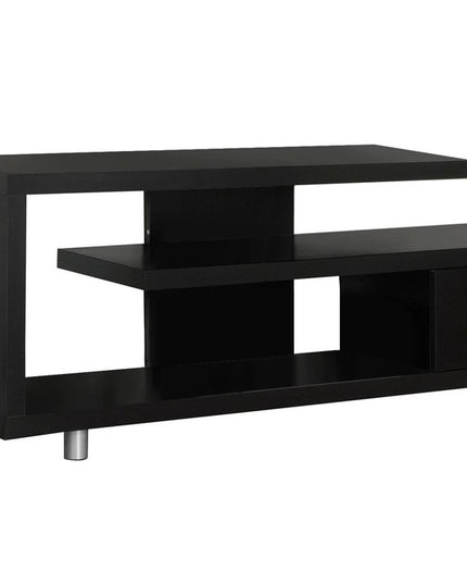 16" Black and Gray Open Shelving TV Stand