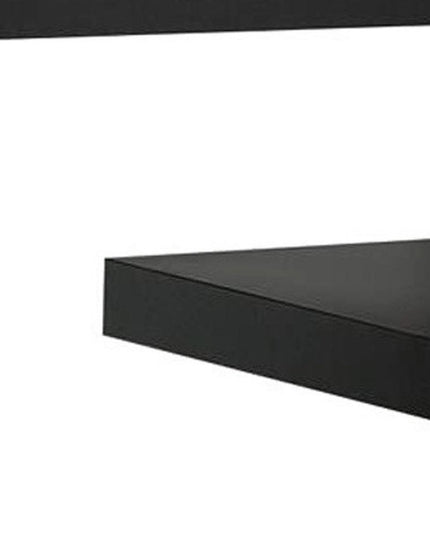 16" Black and Gray Open Shelving TV Stand