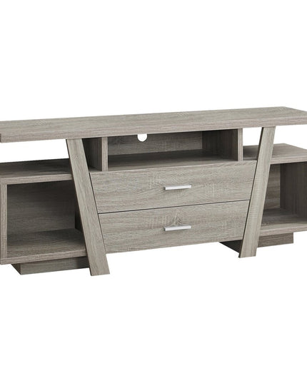 60" Deep Taupe Open Shelving TV Stand
