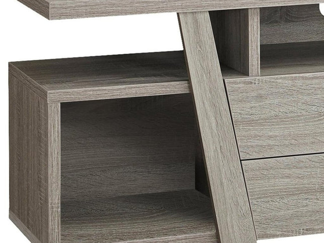 60" Deep Taupe Open Shelving TV Stand