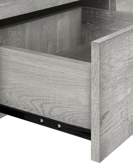 59" Black and Gray Cabinet Enclosed Storage TV Stand