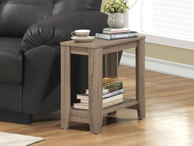 22" Deep Taupe End Table With Shelf