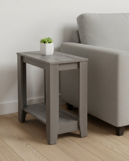 22" Deep Taupe End Table With Shelf
