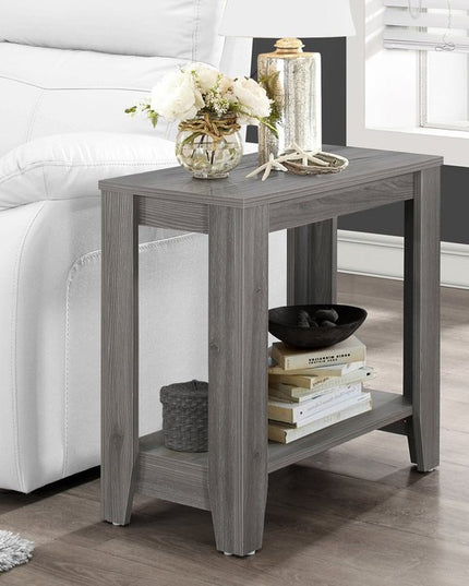 22" Deep Taupe End Table With Shelf