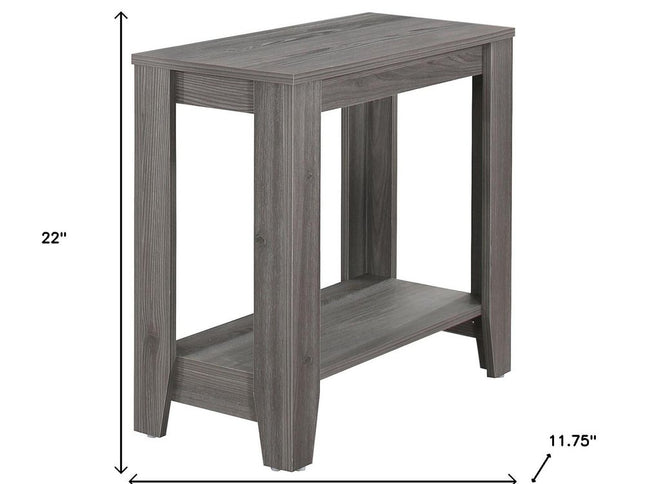 22" Deep Taupe End Table With Shelf